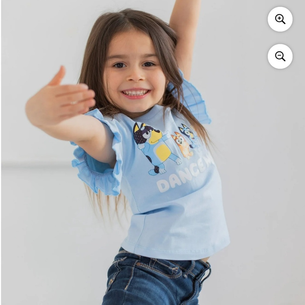 Bluey Girls Graphic Dance Mode Girls Ruffle Tshirt